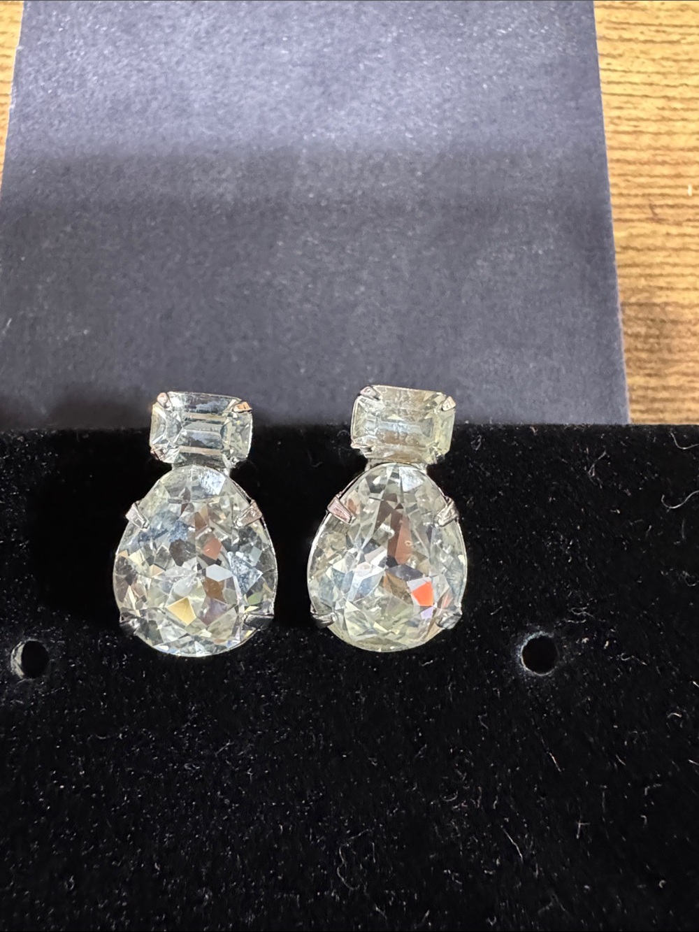 Eisenberg Vintage Teardrop Crystal Drop Earrings